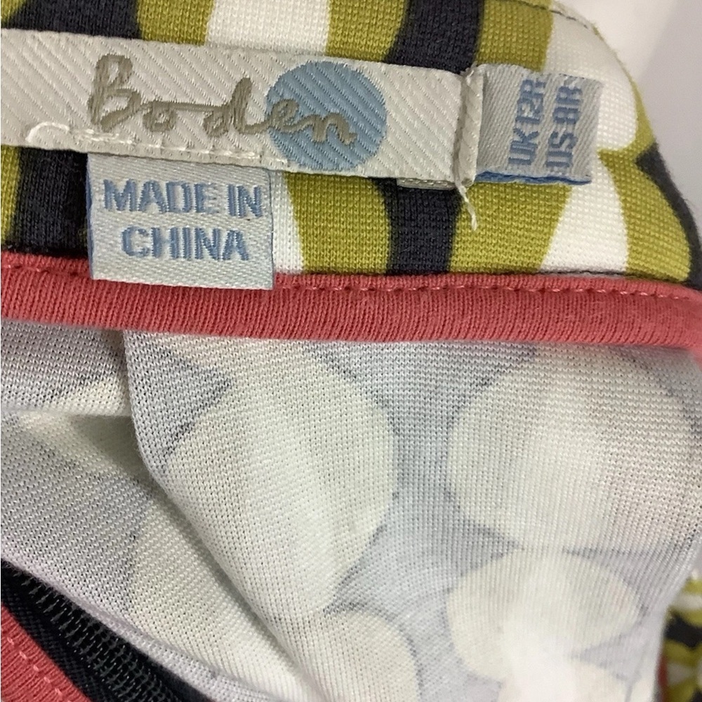 Boden Sz 8 Retro Twee Preppy Look A-Line Skirt Multicolor Modal Cotton - Picture 5 of 7